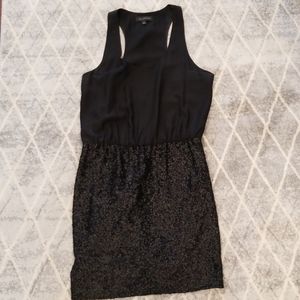 MM Couture Black Sleeveless Shift Dress w/ Beading